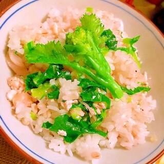 チーマディラーパと鶏ささ身の黒七味混ぜ麦ご飯